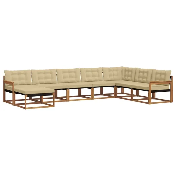 Nowoczesny zestaw sof z litego drewna akacjowego do ogrodu i tarasu