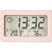 Stacje pogodowe - Elektroniczny termometr i higrometr, mały zegar, cyfrowy wskaźnik temperatury i wilgotności, różowy - miniaturka - grafika 1