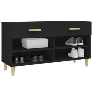 Lumarko Szafka na buty, czarna, 102x35x55 cm, materiał drewnopochodny - Szafki na buty - miniaturka - grafika 5