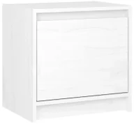 Szafki nocne - Biała Drewniana Zamykana Szafka Nocna Z4-F50 - miniaturka - grafika 1