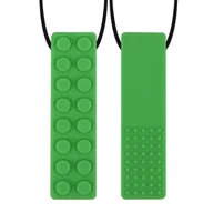 Zabawki sensoryczne - Gryzak Logopedyczny Terapeutyczny Klocek Zielony - miniaturka - grafika 1