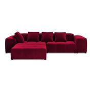 Narożniki - Czerwona aksamitna sofa narożna (zmienna) Rome Velvet - Cosmopolitan Design - miniaturka - grafika 1