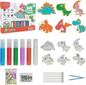 Zabawki kreatywne - Breloczek zawieszka DIY z dinozaurami dla dzieci zestaw kreatywny 6 sztuk - miniaturka - grafika 1