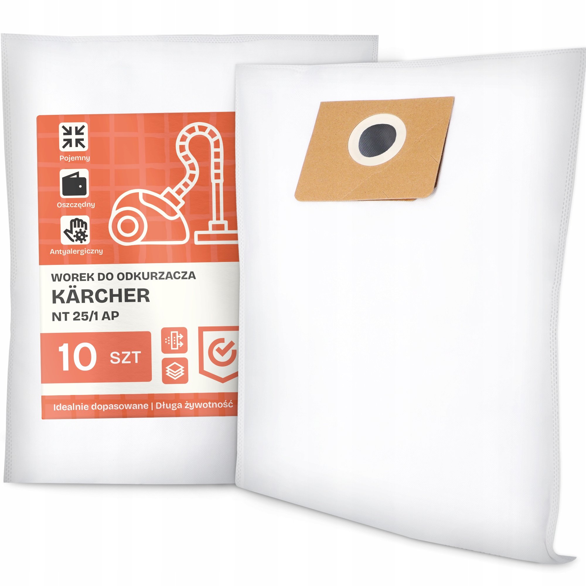 10x Worek do Odkurzacza Kärcher Nt 25/1 Ap Flizelinowy Duży Torba Worki G9