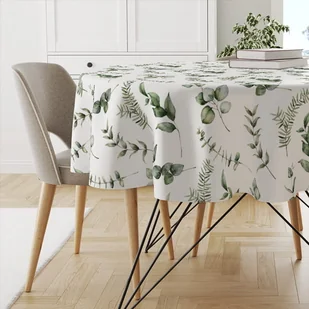 Obrus okrągły WINTER wzór BN29 | zielone gałązki średnica 150 cm - Obrusy i serwetki - miniaturka - grafika 1