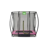 Trampoliny - Exit Trampolina naziemna Silhouette 153x214cm z siatką zabezpieczającą różowa - miniaturka - grafika 1