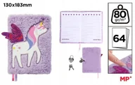 Notesy i bloczki - NOTES PLUSZOWY Z KŁÓDKĄ UNICORN, MP MAIN PAPER - miniaturka - grafika 1
