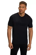 Koszulki męskie - JP 1880 Męski t-shirt z rękawami do łokci z dużym haftem, czarny, 6XL, czarny, 6XL - miniaturka - grafika 1