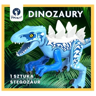 Klocki Dinozaur duży niebieski - Stegozaur - Figurki dla dzieci - miniaturka - grafika 1