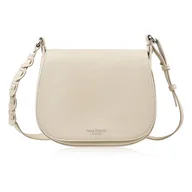 Torebki damskie - Torebka damska skórzana listonoszka ze skóry licowej modna beżowa - miniaturka - grafika 1