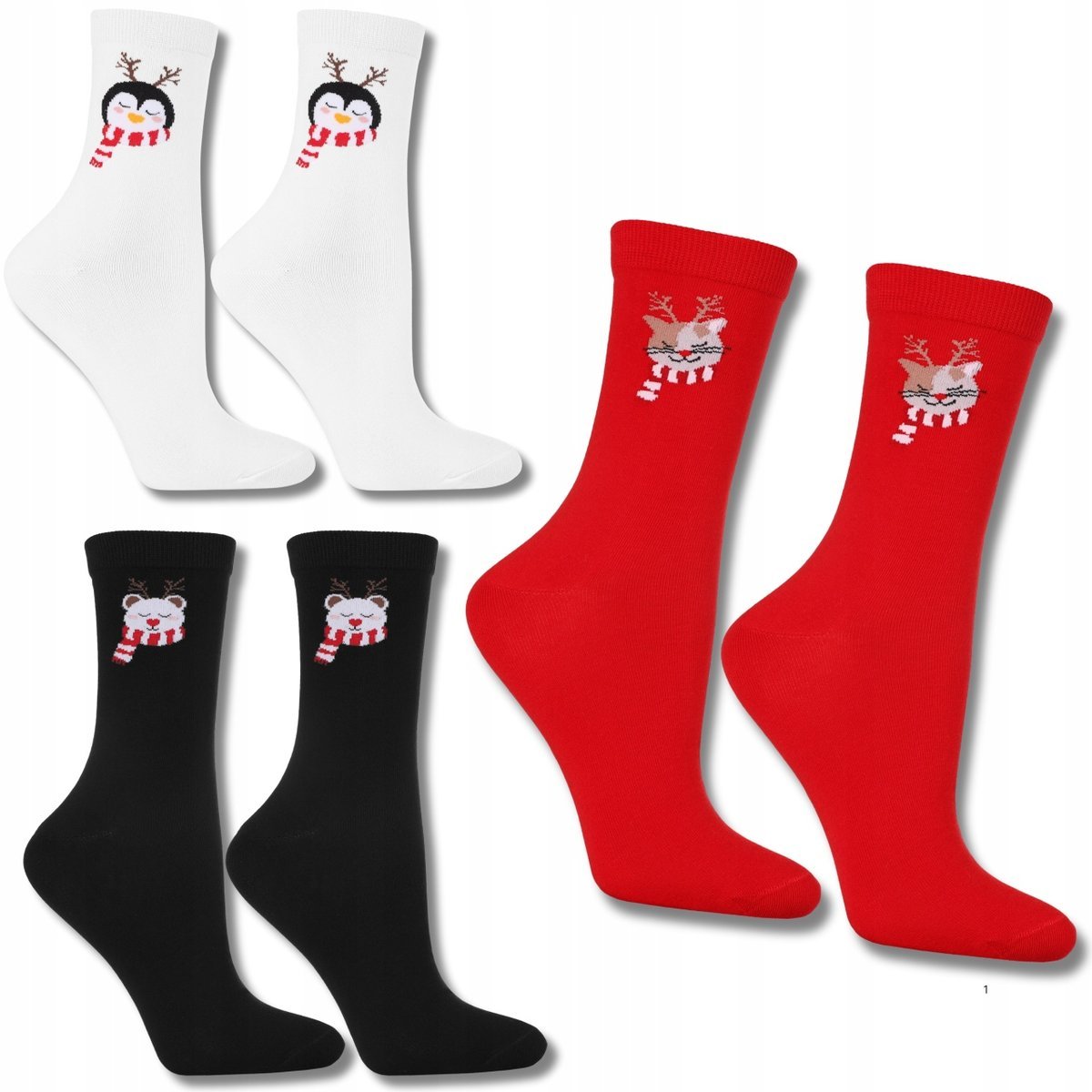 Świąteczne Skarpety Damskie Skarpetki Z Kokardami Prezent 3-Pak Moraj 38-41