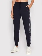 Spodnie sportowe damskie - Tommy Hilfiger Spodnie dresowe S10S101215 Granatowy Regular Fit - miniaturka - grafika 1