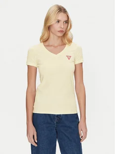 Guess T-Shirt W2YI45 J1314 Żółty Slim Fit - Koszulki i topy damskie - miniaturka - grafika 1