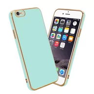 Etui i futerały do telefonów - Pokrowiec Do Apple iPhone 6 / 6S Etui w Glossy Miętowa Zielona - Złoto TPU Silikonowe Obudowa Case Cover Cadorabo - miniaturka - grafika 1