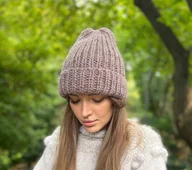 Czapki damskie - Bestseller wełniana czapka Lily 100% wełna handmade ręcznie robiona - miniaturka - grafika 1