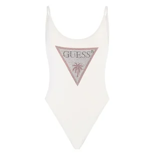 Damski Strój kąpielowy jednoczęściowy GUESS ONE PIECE RHINESTONE TRIANGLE E4GJ03MC040-G011 – Biały - Stroje kąpielowe - miniaturka - grafika 1
