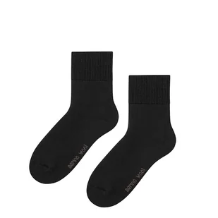 Ciepłe skarpety z wełny merino 84% wełny czarne - Skarpetki męskie - miniaturka - grafika 1