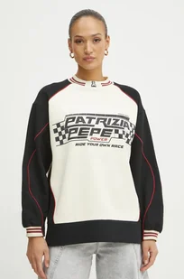 Patrizia Pepe bluza bawełniana damska kolor beżowy z nadrukiem 8M1672 J079 - Bluzy damskie - miniaturka - grafika 1