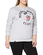 Bluzy damskie - Disney Damska bluza klubowa z myszką Miki, szary (sportowy szary), L - miniaturka - grafika 1