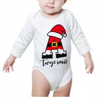 Body dla niemowląt - Body Niemowlęce Białe ŚWIĄTECZNE Na Prezent Imię Personalizacja - Rozm. 80 - miniaturka - grafika 1
