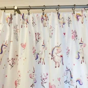 Firany i zasłony dla dzieci - Gotowa zasłona do pokoju dziecka na taśmie, Jednorożce kolor biały, rozmiar 140x250 cm - miniaturka - grafika 1