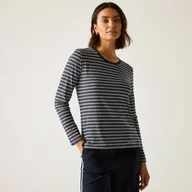 Koszulki i topy damskie - Regatta Koszulka damska z długim rękawem Federica Niebieski, Cotton, Rozmiar: 46 - miniaturka - grafika 1
