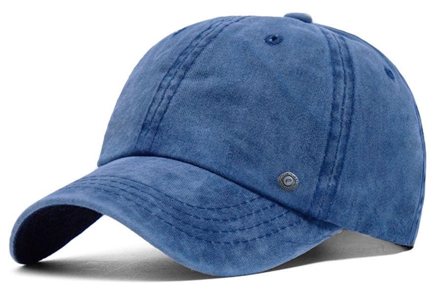 CZAPKA z Daszkiem Vintage Bejsbolówka Bawełniana NIEBIESKA Pako Jeans