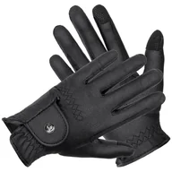 Rękawiczki jeździeckie - Rękawiczki EQ.QUEEN Zanzibar czarne, rozmiar: M - miniaturka - grafika 1