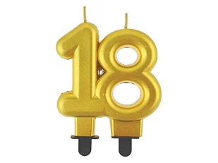 ŚWIECZKA LICZBA 18 ZŁOTA - Urodziny dla dorosłych - miniaturka - grafika 1