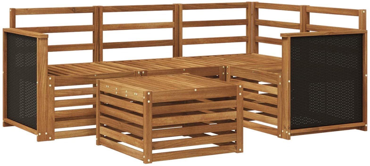 vidaXL Zestaw sof na zewnątrz 5 pcs naturalny 59 x 59 x 37 cm
