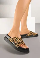 Klapki i japonki damskie - Panterkowe Klapki w Sportowym Stylu z Zapięciem na Rzep Mevallia - miniaturka - grafika 1