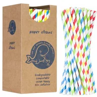 Słomki do napojów - GSG24 Słomki papierowe BIO ekologiczne PAPER STRAWS 6/205mm - mix 250szt. - miniaturka - grafika 1