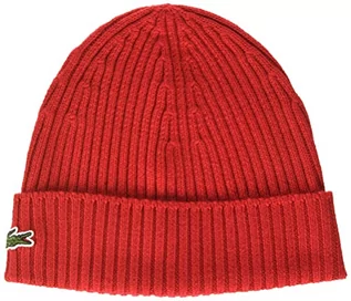 Czapki damskie - Lacoste Unisex_Adult Rb0001 czapka beanie czapka, czerwona, jeden rozmiar - grafika 1