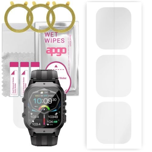 3x folia ochronna hydrożelowa do Oukitel BT20 - apgo Smartwatch Hydrogel Protection Ochrona na ekran smartwatcha