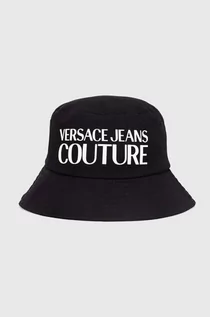 Czapki męskie - Versace Jeans Couture kapelusz bawełniany kolor czarny bawełniany 76GAZK04 ZG268 - grafika 1