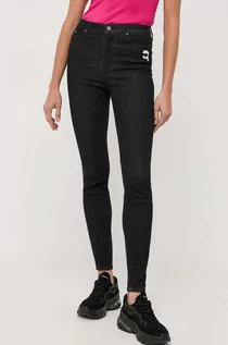 Spodnie damskie - Karl Lagerfeld jeansy Ikonik 2.0 damskie kolor czarny - grafika 1