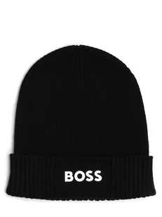 BOSS Green - Czapka męska  Asic_Beanie-X, czarny - Czapki męskie - miniaturka - grafika 1