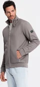 Kurtki męskie - Kurtka męska Ombre Kurtka męska z wysokim kołnierzem i polarowym wnętrzem popielata V2 OM-JANP-0154 M - miniaturka - grafika 1