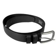 Paski - Skórzany pasek do spodni, klasyczny czarny 100 cm - miniaturka - grafika 1