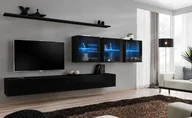 Meblościanki - MEBLOŚCIANKA SWITCH 17 CZARNY POŁYSK + LED 26 ZZ SW 17 - miniaturka - grafika 1