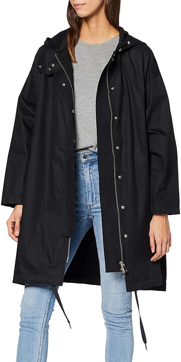 TEN117 5504-4600 kurtka damska Parka czarna S 36 oversize