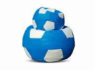 Fotele i pufy dla dzieci - Pufa piłka XXXXL worek + gratis niebiesko-biała - miniaturka - grafika 1