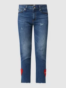 Skrócone jeansy o kroju Slim Fit z dodatkiem streczu - Spodnie damskie - miniaturka - grafika 1