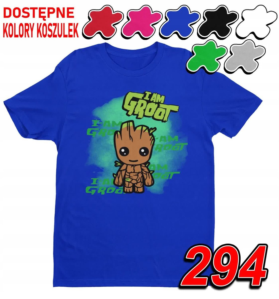 Dziecięca Koszulka T-Shirt Z Nadrukiem Avengers Groot Marvel -M 134-140