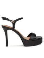 Sandały damskie - Guess Sandały FLPHEN LEA03 Czarny - miniaturka - grafika 1