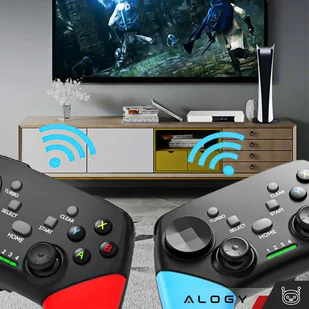 Gamepad Pad bezprzewodowy Bluetooth Alogy kontroler do gier + uchwyt na telefon Android iOS PS3 PS4 PC TV Nintendo Switch Joystick Czarny - Kontrolery gier na PC - miniaturka - grafika 13