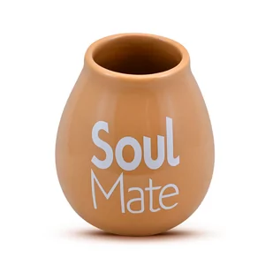 Tykwa Ceramiczna beżowa z logo Soul Mate - 350 ml - Yerba Mate - miniaturka - grafika 2