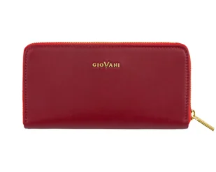 Skórzany duży czerwony portfel damski Vitoria, na zamek, polski producent - Portfele - miniaturka - grafika 1