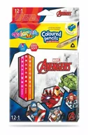 Przybory szkolne - Kredki ołówkowe trójkątne Colorino Kids 13 kolorów 12 sztuk z temperówką Avengers - PATIO - miniaturka - grafika 1