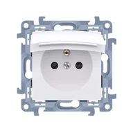 Gniazdka elektryczne - Kontakt Simon Kontakt_Simon Gniazdo wtyczkowe do wersji IP44 bez uszczelki - klapka transparentna (moduł) 16A. 250V. zaciski śrubowe biały Wymagana uszczelka ramki CGZ1BU.01/11A - miniaturka - grafika 1
